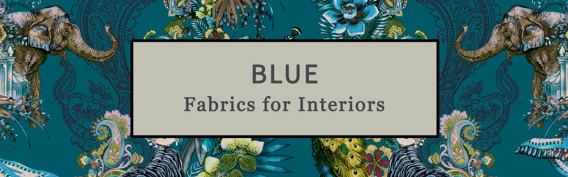 Blue Fabric for Interiors, Upholstery, Curtains and Soft Furnishings by Designer, Becca Who