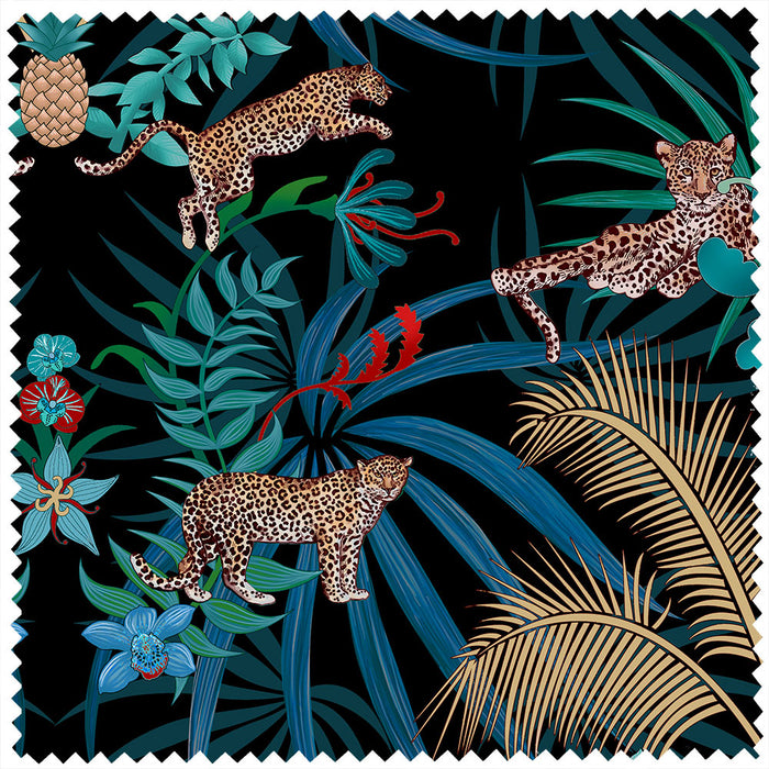 Leopard Luxe in Black & Gold  | Velvet Fabric Sample