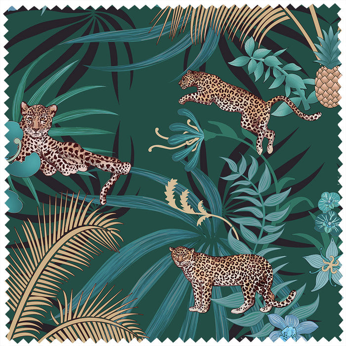 Leopard Luxe in Green & Gold  | Velvet Fabric Sample