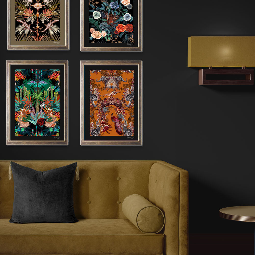 Gallery Wall Living Room with Wall Art Prints by Designer, Becca Who