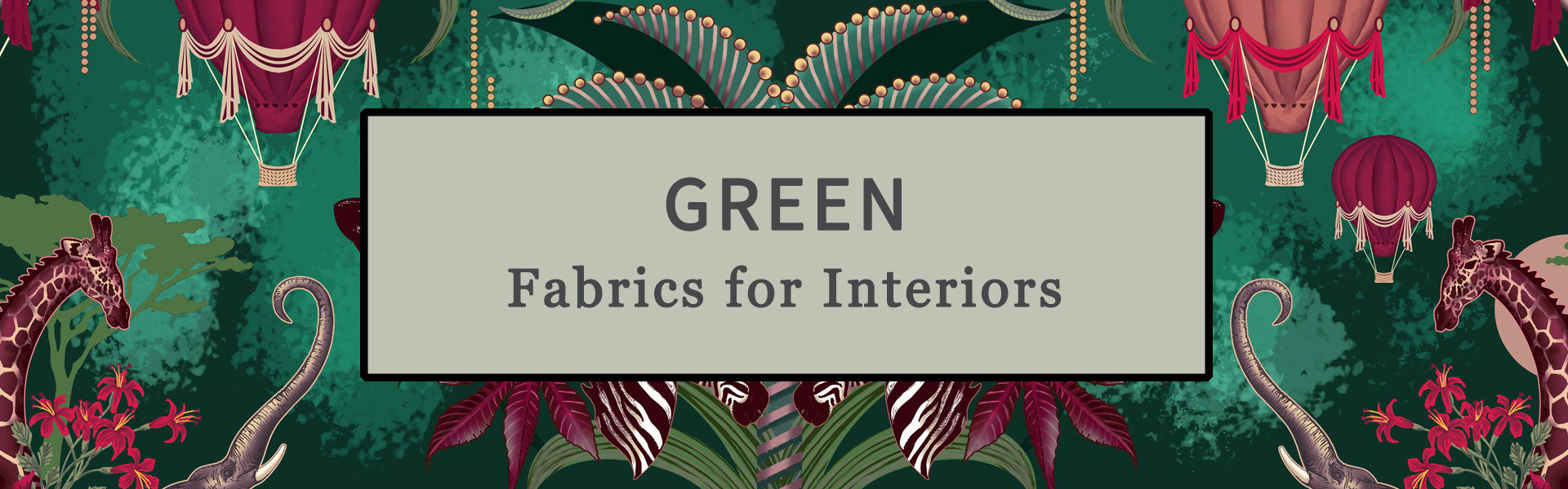Green Fabric for Interiors, Upholstery, Curtains and Soft Furnishings by Designer, Becca Who