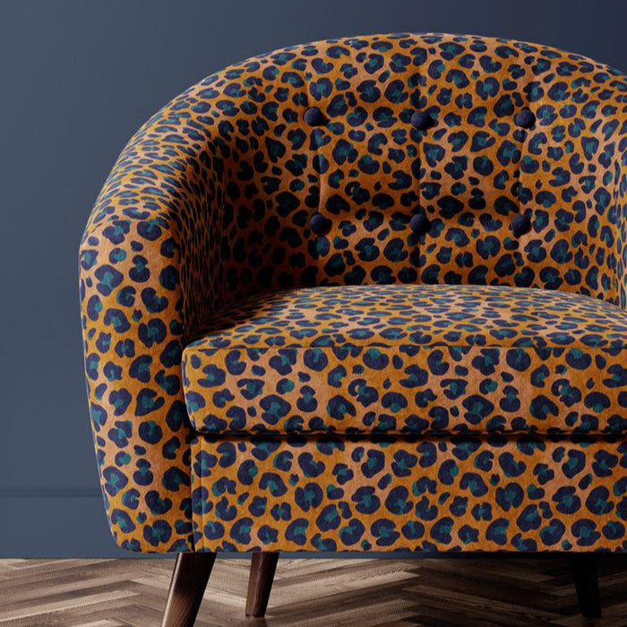 Mustard Yellow Leopard Print Velvet Designer Furnishing, Upholstery & Curtain  Fabric by Becca Who