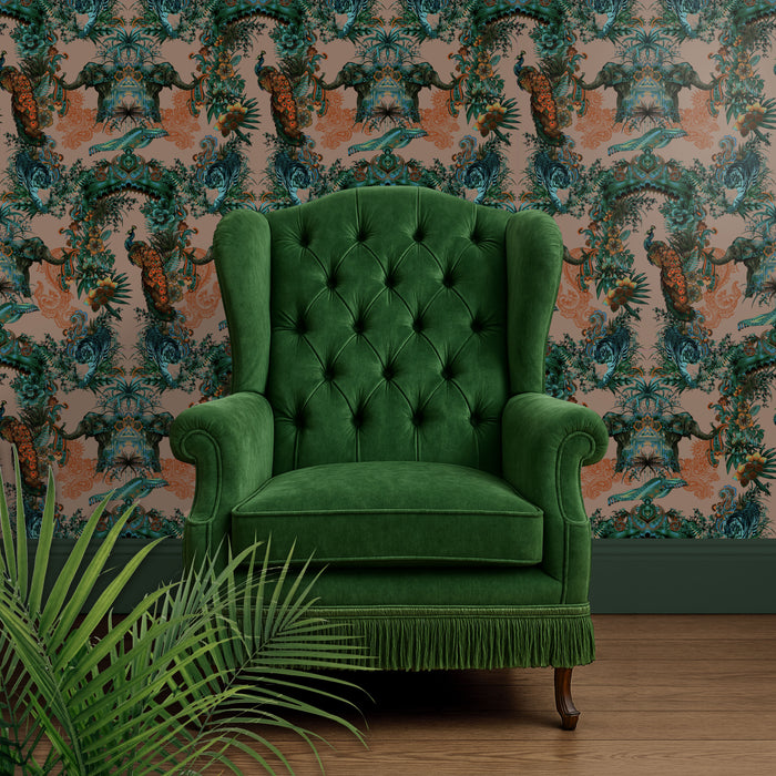 Indian Pattern Luxury Statement Wallpaper Decor by Designer, Becca Who