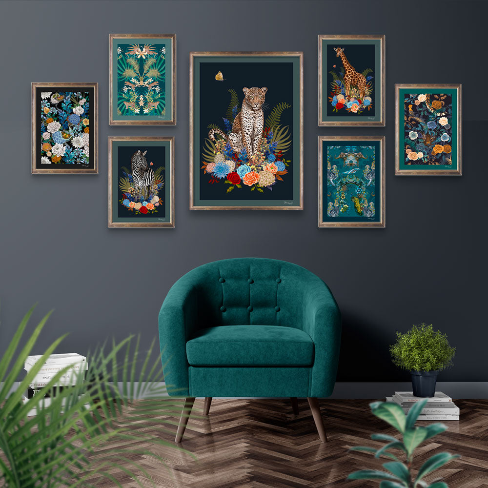 Colourful Wall Art Prints as a Gallery Wall by Designer, Becca Who