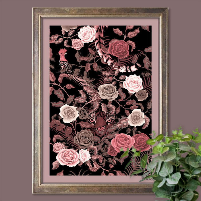 Bengal Rose Garden in Dusky Pink | Wall Art Print