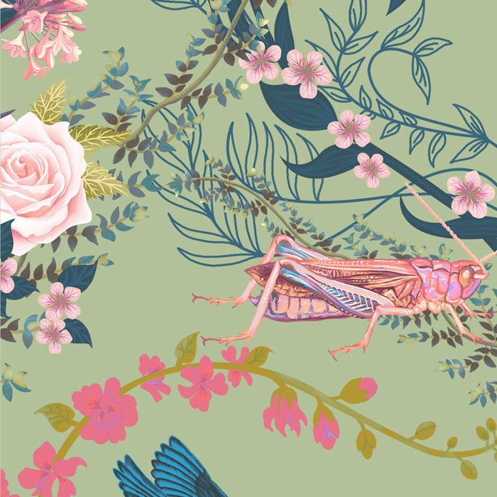 Garden Treasures in Green | Dragonfly Art Print
