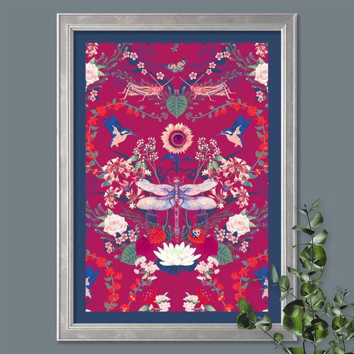 Garden Treasures in Raspberry | Art Print