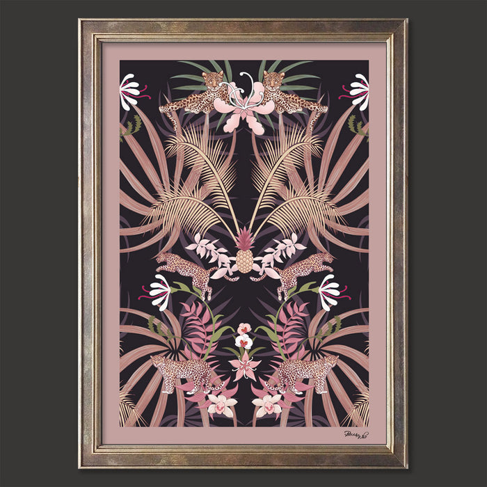 Leopard Luxe in Blush Pink & Black | Wall Art Print