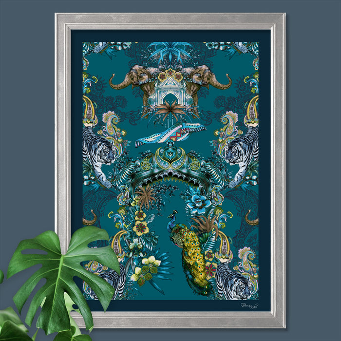 Magic Of India in Peacock Teal | Art Print