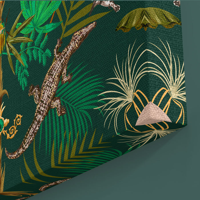 Becca Who Wall Art Canvas Print Detail of Crocodiles in Green