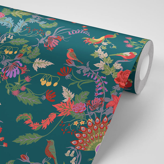 Aviana Wallpaper in Teal Gala by Becca Who
