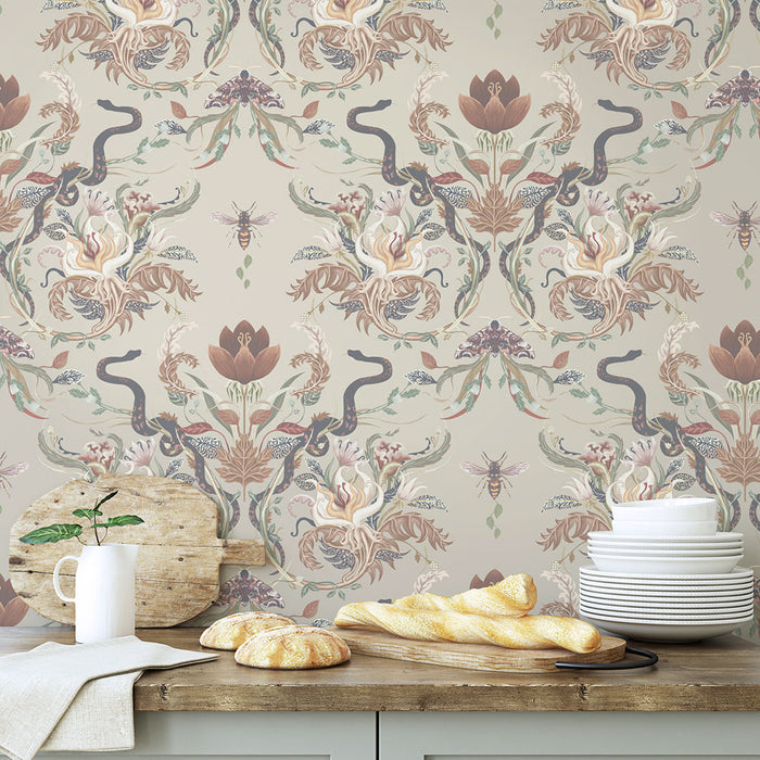 Luxury Designer Wallpaper from Becca Who in natural earthy tones