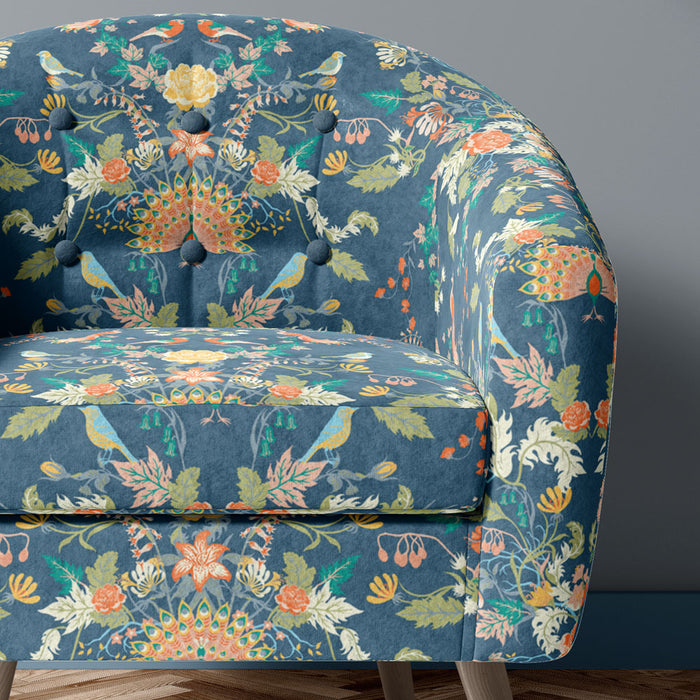 Cornflower Blue floral upholstery fabric by Becca Who in Wildflowers