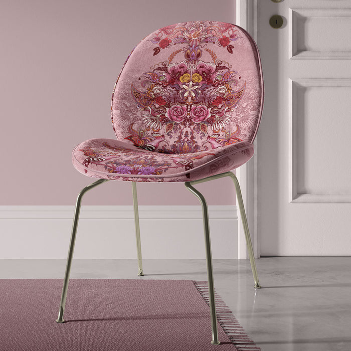 Eden in Bloom | Pink Floral Velvet Fabric