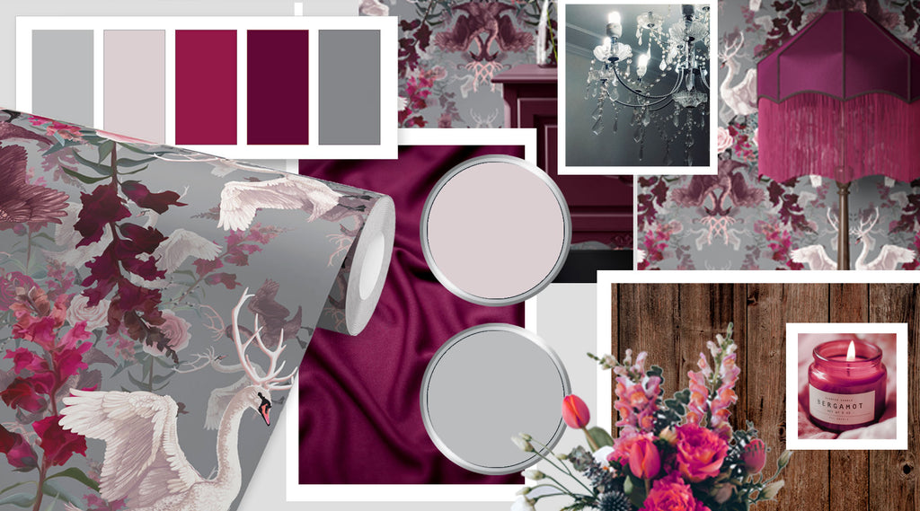Boudoir Interior Inspiration with Designer Wallpaper by Becca Who