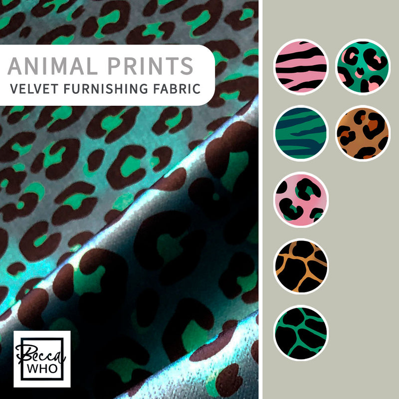 Animal Prints Colourful Furnishing Fabrics for Upholstery & Curtains from Designer, Becca Who