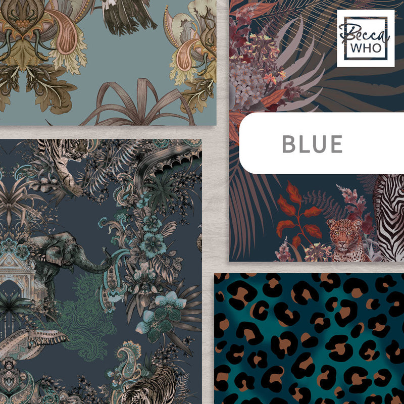 Blue Wallpapers by British Wallpaper Designer Becca Who for Statement Interiors