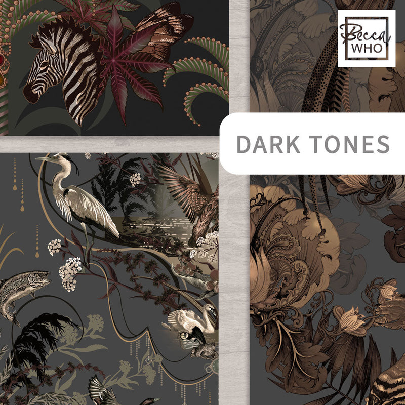 Dark Wallpapers for Statement Interiors by UK Wallpaper Designer Becca Who