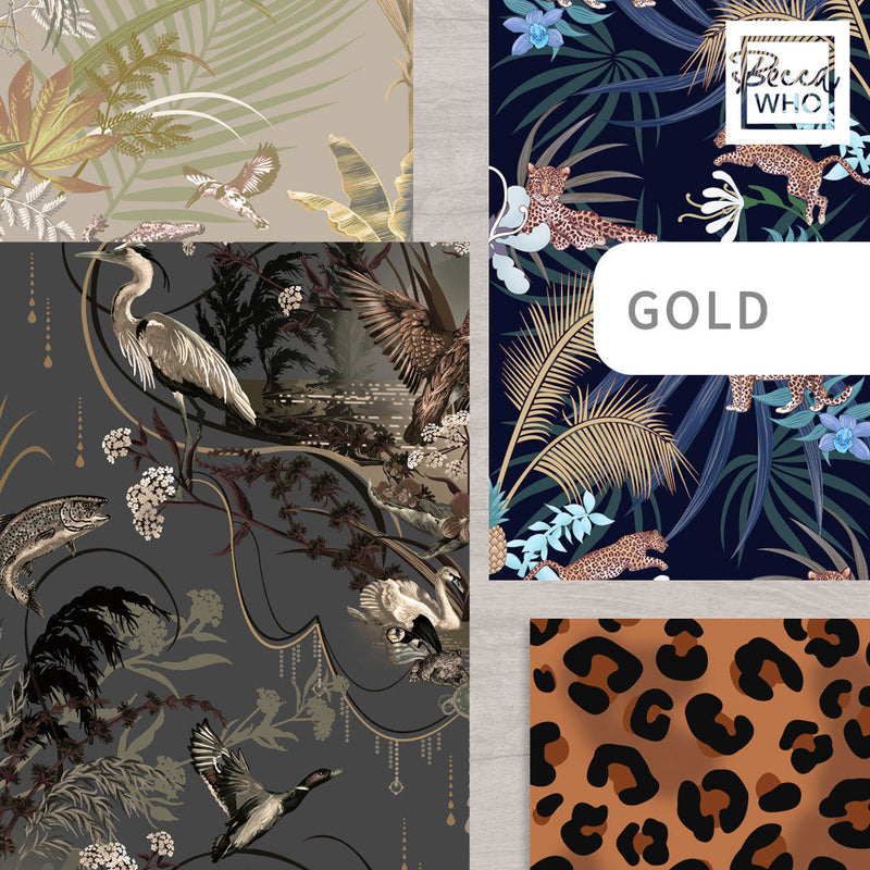 Wallpapers with Gold by Designer Becca Who for Luxury Interiors