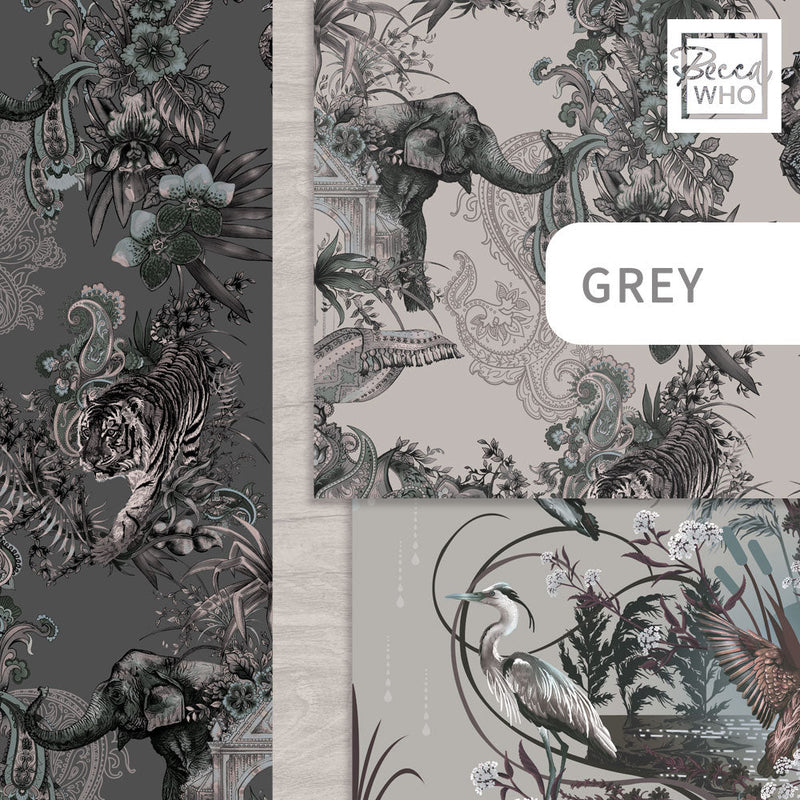 Grey Wallpaper for Luxury Interiors by Designer Becca Who