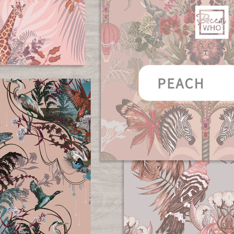 Peach Wallpaper for Luxury Home Interiors by UK Wallpaper Designer Becca Who