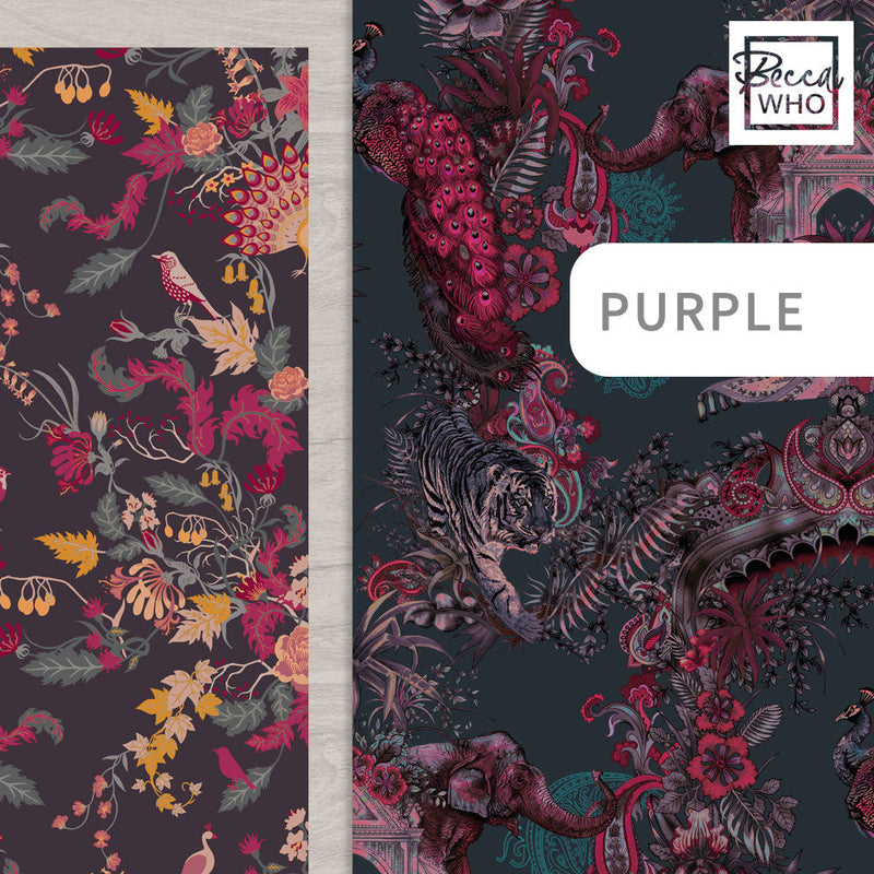 Purple Wallpapers for Bold Interiors by UK Designer Becca Who