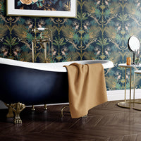 Bold Crocodiles Wallpaper in Blue & Green by Designer Becca Who