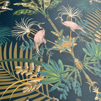 Luxury Feature Wallpaper with Crocodiles in Blue by Designer Becca Who