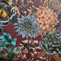 Vintage Style Floral Wallpaper in Burgundy by UK Designer, Becca Who