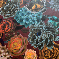 Vintage Style Burgundy Floral Wallpaper by UK Designer, Becca Who