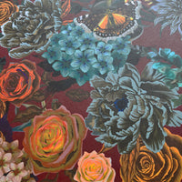 Vintage Style Burgundy Floral Wallpaper by UK Designer, Becca Who