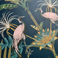Crocodilia in Moonlit Blue | Bold Patterned Wallpaper