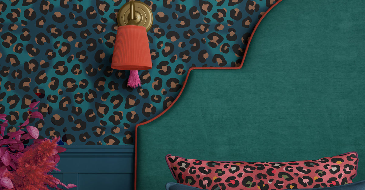 Leopard Print wallpaper by Becca Who on a feature wall