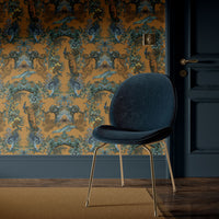 Amber Gold Patterned Statement Feature Wallpaper by Designer Becca Who