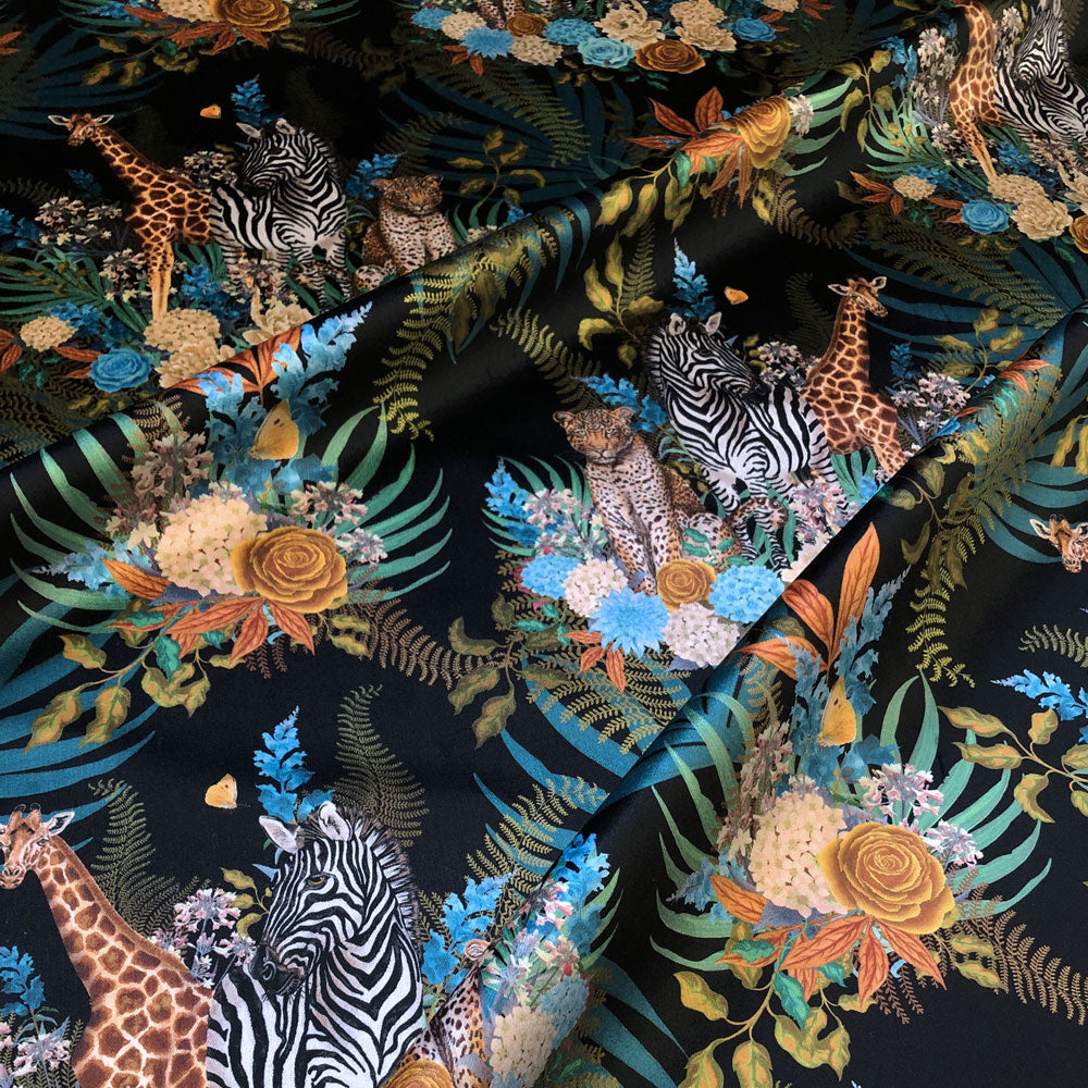 Bold African Animals Velvet Designer Fabric for Upholstery and Curtains by Becca Who