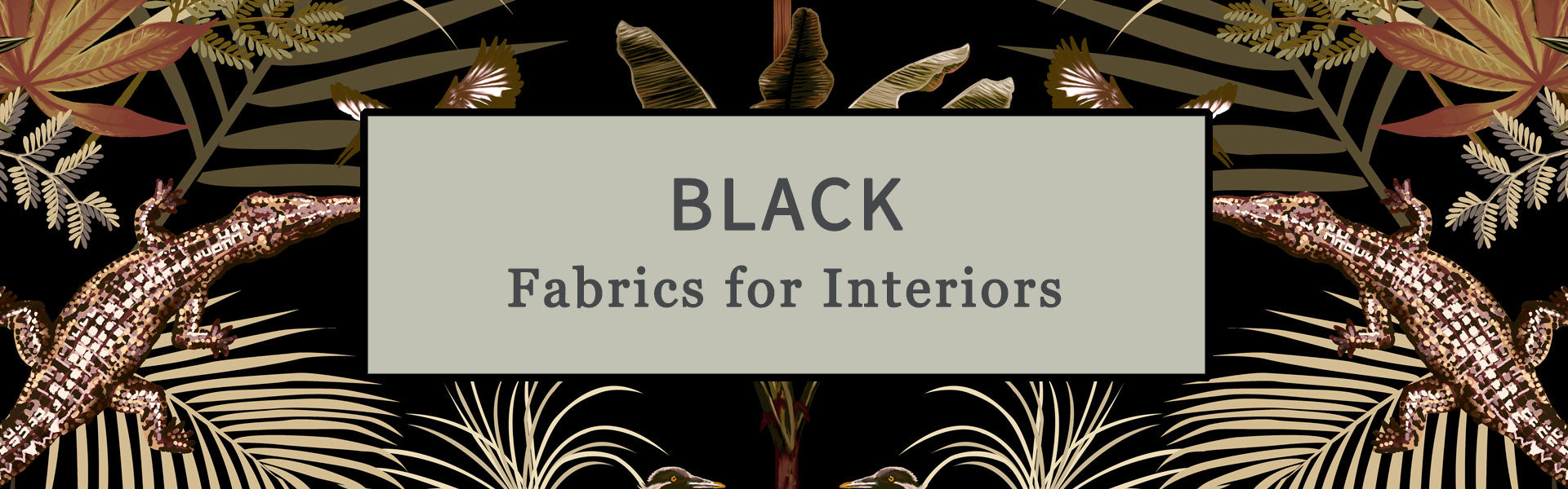 Black Fabric for Interiors, Upholstery, Curtains & Soft Furnishings by Designer, Becca Who