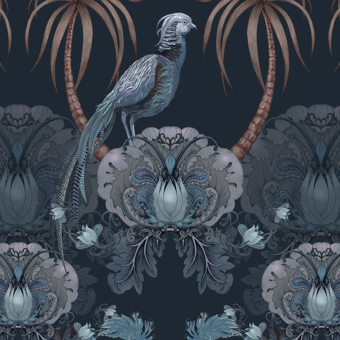 Blue Bold Statement Luxury Wallpaper UK Designer Decor by Becca Who