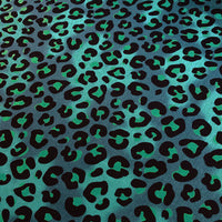 Designer Furnishing Fabric from Becca Who with bold, Blue Leopard Print