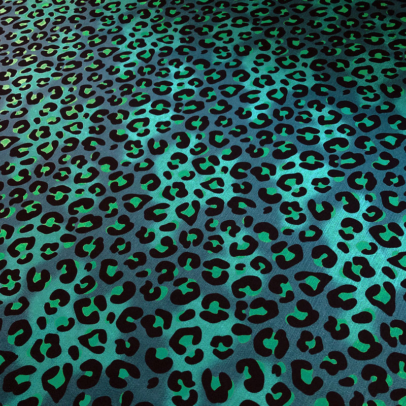 Blue leopard Print Velvet Designer Upholstery Fabric