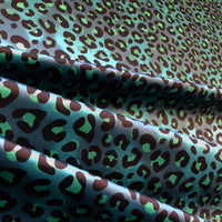 Leopard Print Curtain Fabric on Blue Velvet