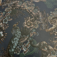 Magic Of India in Nightfall Blue | Patterned Designer Wallpaper