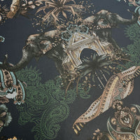 Magic Of India in Nightfall Blue | Patterned Designer Wallpaper