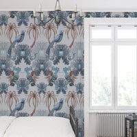 Luxury Designer Wallpaper with Bold Pattern in Blue by Becca Who