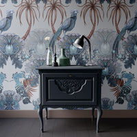 Luxury Designer Wallpaper with Elegant Pattern in Blue by Becca Who