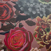 Dusky Pink Heavy Floral Vintage Style Wallpaper by Designer, Becca Who