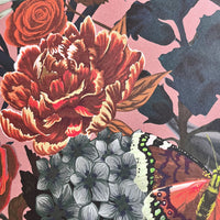 Dusky Blush Pink Heavy Floral Wallpaper by UK Designer, Becca Who