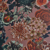 Blush Pink Heavy Floral Vintage Style Wallpaper by UK Designer, Becca Who