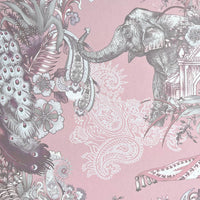 Luxury Indian Patterned Wallcovering in Blush Pink for Bedroom Interiors 