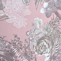 Luxury Patterned Wallcovering in Blush Pink for Bedroom Interiors featuring Indian wildlife 