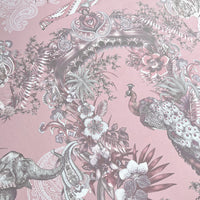Patterned Feature Wallpaper in Blush Pink for Bedroom Interiors by Becca Who